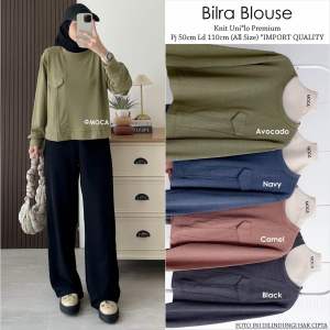 KUFA HEINI BLOUSE KNIT POLOS FULL KANCING BY MOCA
