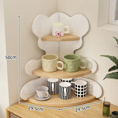 Vintage Style Desktop Cup Organizer Multi-layer Corner Stand