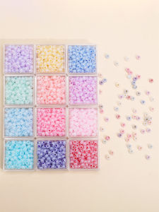 Handmade DIY Glass Beads 4mm Loose Beads for Bracelets Necklaces Mobile Phone Chains Jewelry Accessories Fashionable Trendy