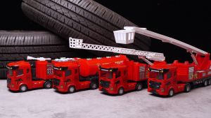 (Malay spot) Certificate CPC CE Inertia/pull back fire truck engineering vehicle simulation toys realistic experience climbing truck water spray truck mixer crane excavator dump joint movable car model childrens toys holiday gifts safety materials