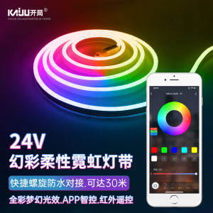RGB Colorful Light Strip Mobile App Control Colorful Gradient Atmosphere Neon Smart Remote Control Led Silicone IC Light Strip