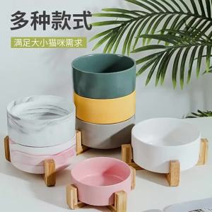 B2 Self-Assembly Ceramic Double Cat Bowl Dog Bowl 400ML Pet Feeding Water Bowl Cat Puppy Feeder Product SuppliesFood Water Bowls