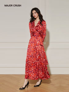 Elegant French Vintage Slimming Fashion Print Dress