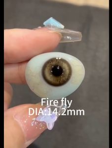 【NEW】1Pair Firefly Brown Natural  Contact Lens  Coloured Lenses yearly 14.2MM with power（0-800）contact lens power