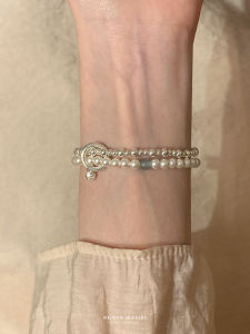 Delicate Silver Pearl Bracelet Womens Fashion Jewelry Lucky Charm Charm Elegant Retro Style Handmade Carved 925 Sterling Silver