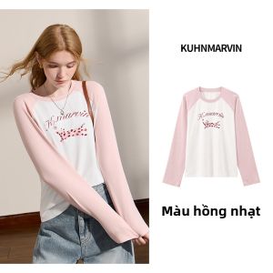 KUHNMARVIN | Áo Thun In Chữ và Mèo Báo Phong Cách Thường Ngày và Đi Làm Thoáng Mát