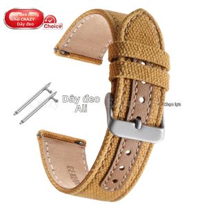 Đa Năng Vải Da Dây Đồng Hồ 20mm 22mm Phát Hành Nhanh Vải Nylon Dây Đeo Dành Cho Nam Và Nữ Quân Đội Thể Thao Phong Cách Thường Ngày