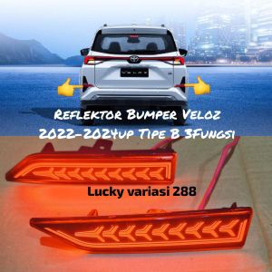 LAMPU LED REFLEKTOR MATA KUCING BUMPER BELAKANG ALL NEW VELOZ 2022 2023 3 FUNGSI