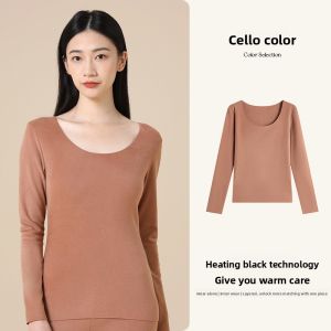 FuniBaoluo | Womens Half High Collar Thermal Underwear Fleece Lined Warm Base Layer Shirt Seamless Comfortable Innerwear For Autumn And Winter