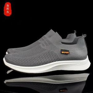 New Shoes Mens Loafers Light Walking Mesh Breathable Casual Shoes Men’s Slip on Sneakers Black Rubber Sports Shoes