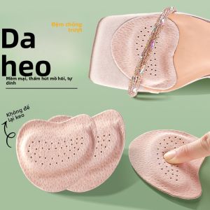 LINGMIAO | Miếng lót giày da thật nửa bàn chân cho giày cao gót và sandal Miếng lót chống trượt siêu mềm thấm hút mồ hôi giảm đau