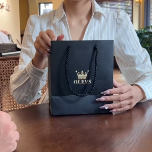 OLEVS Tas Tangan Mewah Dengan Kekerasan Hitam Tinggi