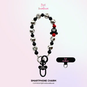 Original PinkBooM Short Phone Strap Womens High-End Beaded Anti-Lost Chain Camera Keychain Wrist Lanyard Digital Accessories