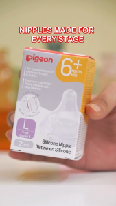 Pigeon Official - New and Improved Wide Neck PP Nipple for Wide Neck Bottle Fast Flow Size L Y-Cut for 6+ Months Babies Anti Colic No Nipple Confusion AVS System Latch On Line BPA Free Ultra Soft Flexible Nipples Japan No. 1 Brand