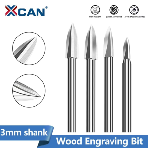 XCAN 1pc Wood Carving Drill Bit for Dremel Rotary Tool with 3mm Shank Carbide Grinding Burr for Woodworking Drilling Engraving