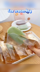 100Pcs Ice Cream Packaging Bags Popsicle Bags Heat Seal Bags Plastic Transparent with Easy-Tear Design for DIY Ice Cream Sealing and Crafts