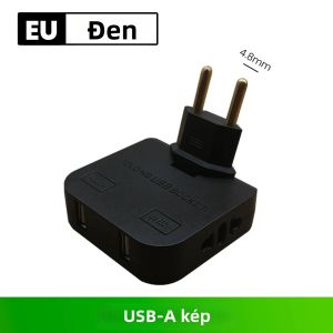 Ổ Cắm Chuyển Đổi Bộ Sạc Xoay 4 Trong 1 180 ° Bộ Chuyển Đổi EU/US 4.8mm Đầu Chuyển USB/Type C Có Chức Năng Bảo Vệ Quá Tải