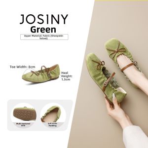 Josiny | French Ballet Style Bow Decor Soft Sole Female Flat Shoes
