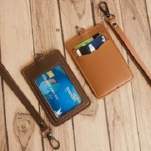 Name Tag ID Card Kulit Holder Lanyard & Aksesori untuk Kerja