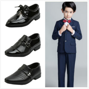Black British Style Childrens Shoes Spring Autumn New Mens Show Performance Single Shoes Childrens Middle Large Students