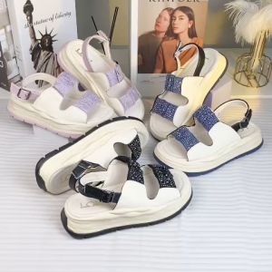 8235 Sandal Wedges Wanita Fashion Import Sendal Rumah Tali Belakang Kekinian Bisa COD (With Box)