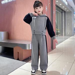 Girls Autumn Fashionable Sportswear Set Casual Cotton 100% Two-Piece Spring Autumn Style Thickened Clothes for Children