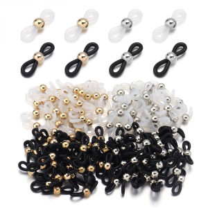 50Pcs/Lot Eyeglass Chain End Adjustable Spring Silicone End Connector for Eye Sunglasses Cord Holder Strap Loop Necklace Chain