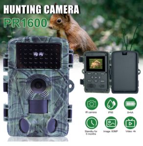 PR1600 Outdoor WiFi H-unting Trail Camera 60MP 4K Infrared Night Vision Motion Activated Security Cam Waterproof Photo Traps