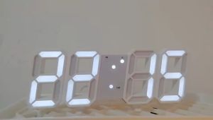 GreenHouse LED Digital Wall Clock, นาฬิกาดิจิตอล 3D อัจฉริยะ, LED นาฬิกาตั้งโต๊ะ, แขวนผนัง LED