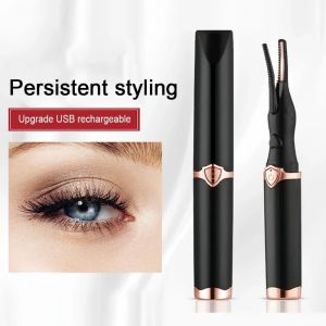 2-in-1 portable heated eyelash curler long-lasting curling comb clip USB power supply 3-speed temperature mode beauty tool