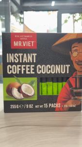 Cà phê hoà tan Dừa Mr Viet Coffee 255g - Instant Coffee Coconut (15 gói/ hộp *17g)