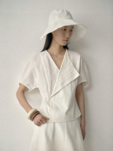 INSIS FEMME | Flax Cotton Blouse Short Sleeve