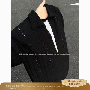 ZHUOCAN | Áo Thun Knit Phong Cách Cổ Điển Thông Khí cho Nam