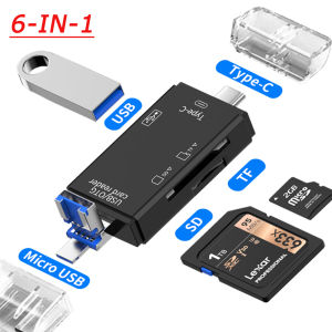 6 Trong 1 USB C Đầu đọc thẻ đa năng OTG ổ đĩa flash Cardreader Adapter USB 2.0 Loại C Để SD điện thoại nhỏ Adapter Chuyển Đổi Tất Cả Trong Một