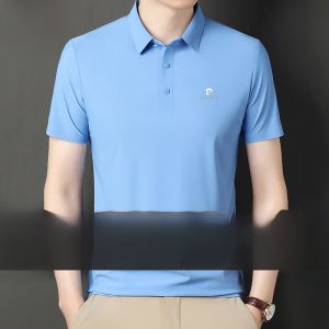 Áo Thun Nam Pierre Cardin Mùa Hè Tay Ngắn Bằng Lụa Tơ Tằm Cổ Polo Không Đường May Không Cần Ủi Rộng Rãi Thoáng Khí