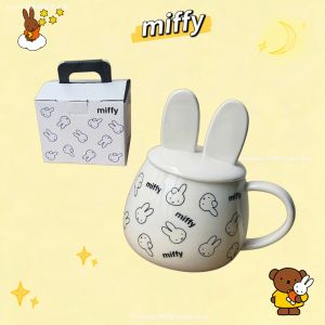 Miffy | Aesthetic Cute Miffy Rabbit Ceramic Mug With Lid