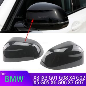 For BMW X3 iX3 G01 G08 X4 G02 X5 G05 X6 G06 X7 G07 Carbon Fiber Glossy Replacement Rearview Side Mirror Covers Cap
