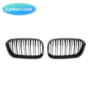 For BMW F20 F21 1 Series 2015 2016 2017 Front Racing Grill Sports Slat Line Kidney Grill Grille Gloss Black