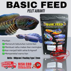 BASIC FEED pelet PREMIUM channa auranti 100gr | pakan ikan channa | makanan ikan