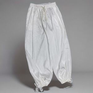 Dragon Pattern Embroidered Trousers Loose Fit High Waist Long Pants Casual Style Hanfu Tang Style Polyester Fiber Lantern Pants