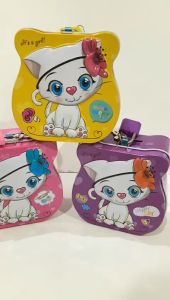 [FREE DUS + BUBBLE] Coin Box Celengan Piggy Bank Kunci Gembok Kecil Bentuk Animal Kucing Putih Cute Cat Kartun P 21 Mini