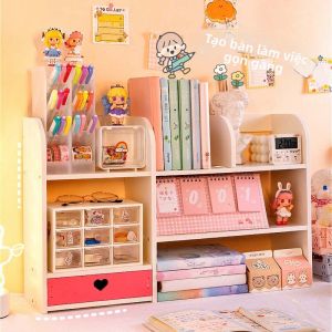 Giá Sách Đa Tầng Di Chuyển Được Có Hộc