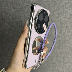 Fashionable Magnetic Purple Eggplant Skin Phone Case with Hand Strap by SanYiYu for Xiaomi 15/14 Ultra/Pro High End Lens Film