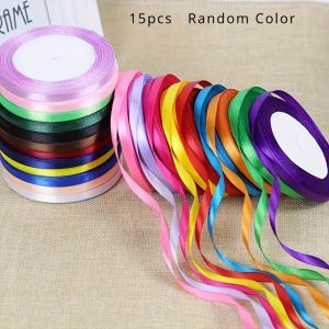 15 Cuộn Ruy Băng Polyester Nhiều Màu Rộng 1-1/2 Inch Dùng Cho Thủ Công Gói Quà Trang Trí Bóng Bay Tiệc Cưới