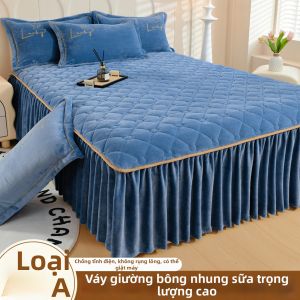 BEIPIN | Ga Phủ Quilted Đơn Giản Bề Mặt Nhung Sữa