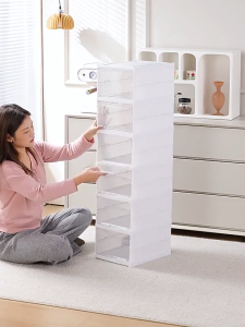 Large Size Shoe Box Storage Hard Case Organizer Clear Plastic Stackable Foldable Shoe Holder Flip-open Shoe Cabinet Organizer Box Student Dormitory Assembled Dustproof and Moisture-proof Shoe Rack#XH001