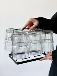 ชุดแก้วน้ำแก้วคริสตัลตกแต่งบ้านสำหรับห้องนั่งเล่น แก้วน้ำทนความร้อน ชุดวางของ จัดวางของตกแต่งบ้าน ทรงกลม ครึ่งหน้า