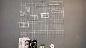 Mesh Grid Open Basket Storage Hanging Mesh basket Wall Mount Grid Panel sari sari store organizer  hanging organizer