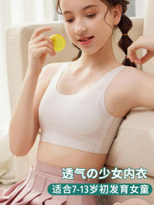 Girls Ice Silk Seamless Underwear Middle School Teenage Girl Vest Style Comfortable Breathable One-Piece Innerwear Cartoon Design
