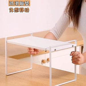 LikingStore ยืดหดได้ ชั้นวางของ ชั้นวางในตู้ ชั้นวางใต้ซิงค์ ชั้นวางไมโครเวฟ ชั้นวางเครื่องปรุง ชั้นวางหม้อ ชั้นวางของในครัว ชั้นวางขวด